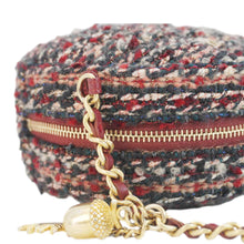 Load image into Gallery viewer, CHANEL Round Tweed Chain Clutch Crossbody Bag Red
