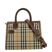 Load image into Gallery viewer, BURBERRY Title Mini Vintage Check Canvas Two Handle Shoulder Bag Brown
