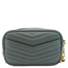 Load image into Gallery viewer, YVES SAINT LAURENT Lou Mini Chevron Leather Camera Crossbody Bag Green
