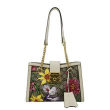 Load image into Gallery viewer, GUCCI Padlock Flora Small GG Supreme Canvas Shoulder Bag Beige 498156
