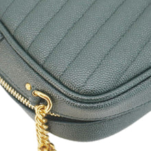 Load image into Gallery viewer, YVES SAINT LAURENT Lou Mini Chevron Leather Camera Crossbody Bag Green
