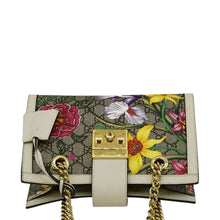 Load image into Gallery viewer, GUCCI Padlock Flora Small GG Supreme Canvas Shoulder Bag Beige 498156
