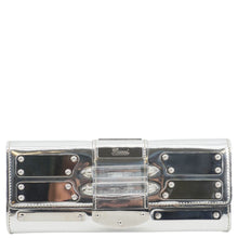 Load image into Gallery viewer, GUCCI Mirror Metallic Patent Leather Clutch Silver
