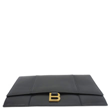 Load image into Gallery viewer, BALENCIAGA Hourglass flat Calfskin Leather Pouch Black
