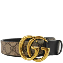 Load image into Gallery viewer, GUCCI Double G Buckle GG Supreme Leather Belt Beige 625839 Size 90.36
