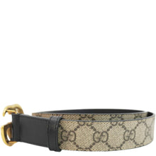 Load image into Gallery viewer, GUCCI Double G Buckle GG Supreme Leather Belt Beige 625839 Size 90.36
