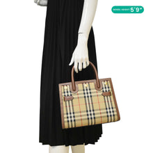 Load image into Gallery viewer, BURBERRY Title Mini Vintage Check Canvas Two Handle Shoulder Bag Brown
