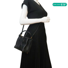 Load image into Gallery viewer, MCM Milla Mini Grained Calfskin Leather Tote Shoulder Bag Black
