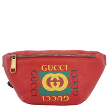 Load image into Gallery viewer, GUCCI Print Small Leather Belt Waist Bum Bag Red 527792
