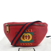 Load image into Gallery viewer, GUCCI Print Small Leather Belt Waist Bum Bag Red 527792
