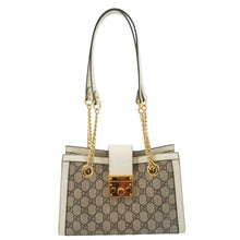Load image into Gallery viewer, GUCCI Padlock Medium GG Supreme Canvas Tote Bag Beige 498156
