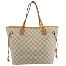 Load image into Gallery viewer, LOUIS VUITTON Neverfull MM Damier Azur Tote Shoulder Bag White
