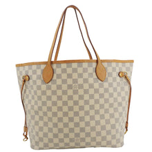 Load image into Gallery viewer, LOUIS VUITTON Neverfull MM Damier Azur Tote Shoulder Bag White
