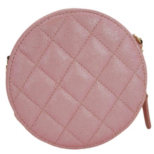 Load image into Gallery viewer, CHANEL Round Quilted Iridescent Caviar Leather Clutch Crossbody Bag Pink
