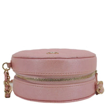 Load image into Gallery viewer, CHANEL Round Quilted Iridescent Caviar Leather Clutch Crossbody Bag Pink
