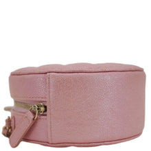Load image into Gallery viewer, CHANEL Round Quilted Iridescent Caviar Leather Clutch Crossbody Bag Pink
