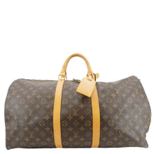 Load image into Gallery viewer, LOUIS VUITTON Keepall 55 Bandouliere Monogram Canvas Travel Bag Brown
