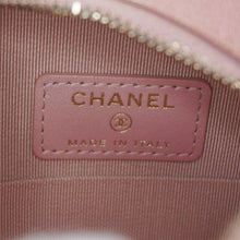 Load image into Gallery viewer, CHANEL Round Quilted Iridescent Caviar Leather Clutch Crossbody Bag Pink
