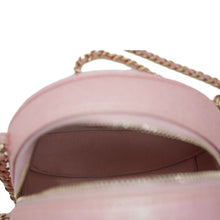Load image into Gallery viewer, CHANEL Round Quilted Iridescent Caviar Leather Clutch Crossbody Bag Pink

