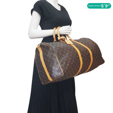 Load image into Gallery viewer, LOUIS VUITTON Keepall 55 Bandouliere Monogram Canvas Travel Bag Brown
