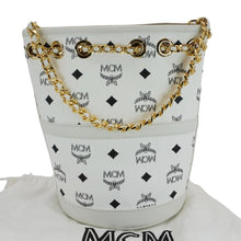 Load image into Gallery viewer, MCM Aren Mini Visetos Canvas Chain Backpack White
