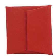 Load image into Gallery viewer, HERMES Calvi Leather Card Holder Red
