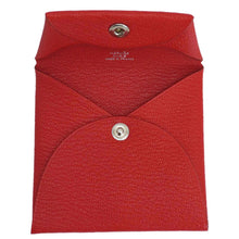 Load image into Gallery viewer, HERMES Calvi Leather Card Holder Red
