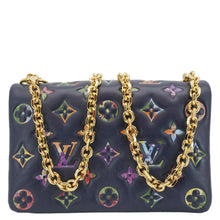 Load image into Gallery viewer, LOUIS VUITTON Coussin Pochette Garden Embossed Leather Crossbody Bag Navy Blue
