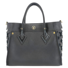 Load image into Gallery viewer, LOUIS VUITTON On My Side MM Monogram Tuffetage Leather Shoulder Bag Black
