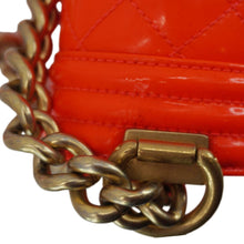 Load image into Gallery viewer, CHANEL Boy Flap Small Quilted Patent Leather Shoulder Bag Orange
