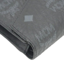 Load image into Gallery viewer, MCM Patricia Three Fold Visetos Monogram Canvas Wallet Black
