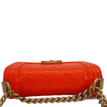 Load image into Gallery viewer, CHANEL Boy Flap Small Quilted Patent Leather Shoulder Bag Orange
