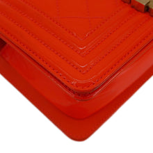 Load image into Gallery viewer, CHANEL Boy Flap Small Quilted Patent Leather Shoulder Bag Orange
