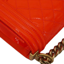 Load image into Gallery viewer, CHANEL Boy Flap Small Quilted Patent Leather Shoulder Bag Orange
