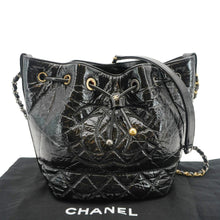 Load image into Gallery viewer, CHANEL CC Drawstring Shiny Aged Calfskin Chain Shoulder Bag Black
