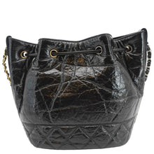 Load image into Gallery viewer, CHANEL CC Drawstring Shiny Aged Calfskin Chain Shoulder Bag Black
