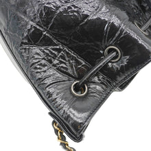 Load image into Gallery viewer, CHANEL CC Drawstring Shiny Aged Calfskin Chain Shoulder Bag Black
