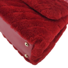 Load image into Gallery viewer, CHANEL Coco Handle Flap Shearling Chevron Shoulder Bag Red
