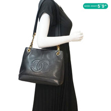 Load image into Gallery viewer, CHANEL Vintage Timeless CC Caviar Leather Chain Shoulder Strap Black
