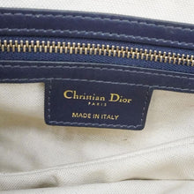 Load image into Gallery viewer, CHRISTIAN DIOR Saddle Reverse Embroidered Toile Hobo Bag Blue
