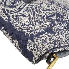 Load image into Gallery viewer, CHRISTIAN DIOR Saddle Reverse Embroidered Toile Hobo Bag Blue
