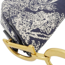 Load image into Gallery viewer, CHRISTIAN DIOR Saddle Reverse Embroidered Toile Hobo Bag Blue
