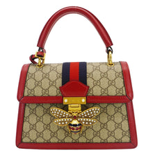 Load image into Gallery viewer, GUCCI Queen Margaret Bee GG Supreme Canvas Shoulder Bag Red 476541
