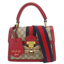 Load image into Gallery viewer, GUCCI Queen Margaret Bee GG Supreme Canvas Shoulder Bag Red 476541
