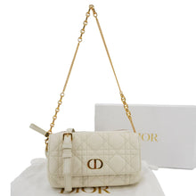 Load image into Gallery viewer, CHRISTIAN DIOR Caro Supple Cannage Calfskin Leather Chain Shoulder Bag Ivory
