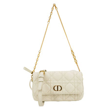 Load image into Gallery viewer, CHRISTIAN DIOR Caro Supple Cannage Calfskin Leather Chain Shoulder Bag Ivory
