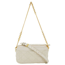 Load image into Gallery viewer, CHRISTIAN DIOR Caro Supple Cannage Calfskin Leather Chain Shoulder Bag Ivory
