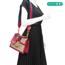 Load image into Gallery viewer, GUCCI Queen Margaret Bee GG Supreme Canvas Shoulder Bag Red 476541
