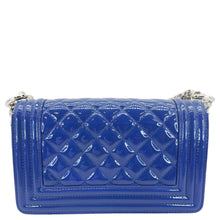 Load image into Gallery viewer, CHANEL Boy Flap Small Plexiglass Patent Leather Crossbody Bag Blue
