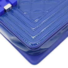 Load image into Gallery viewer, CHANEL Boy Flap Small Plexiglass Patent Leather Crossbody Bag Blue
